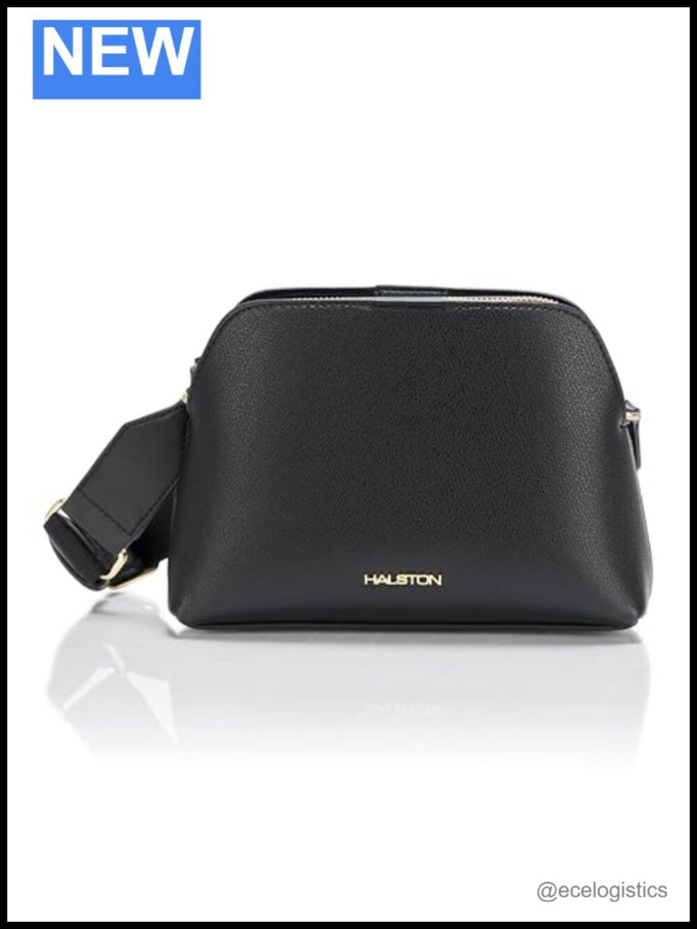 HALSTON Quincy Embossed Pebble Crossbody Bag, Polyurethane, Adjustable Strap